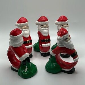 Christmas Santa clause napkin ring holders set of 5